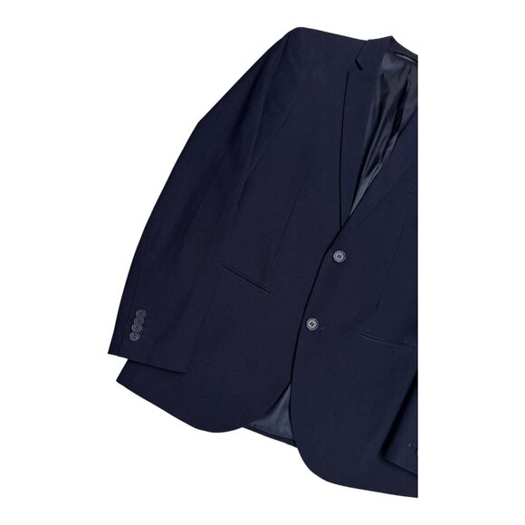 H&M Slim Fit Navy Blue WOOL Blend 2 Piece Blazer Jacket & Pants SUIT Mens Medium - Picture 6 of 6